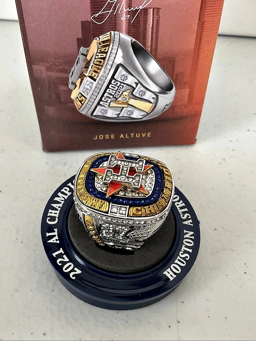 Houston Astros Jose Altuve 2021 AL Champions Stadium Giveaway Replica Ring